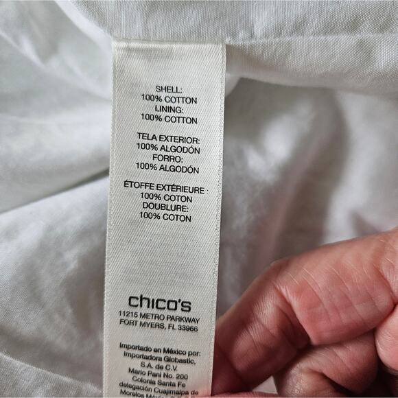 New Chico's Womens Embellished Jacket White Quilted Jeweled Large Cuff Sleeve - Picture 14 of 16